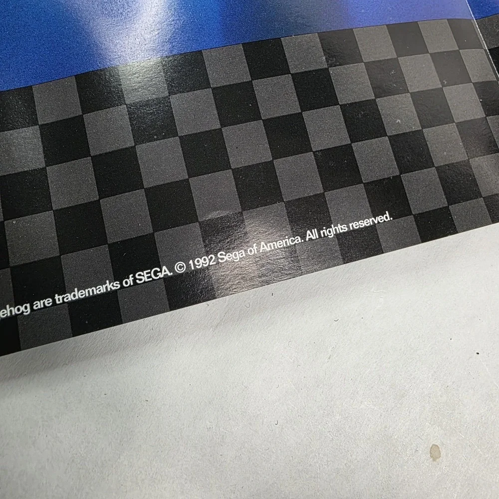Sonic The Hedgehog 2 Sega Genesis Insert Poster From Batman Return Original 1992